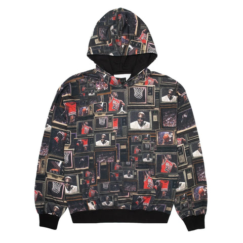 AIR JORDAN BROOKLYN FLEECE PRINTED PULLOVER - BLACK/SAIL