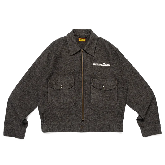 HUMAN MADE ZIP-UP WORK JACKET - GRAY