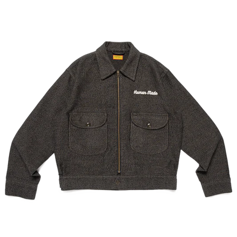 HUMAN MADE ZIP-UP WORK JACKET - GRAY