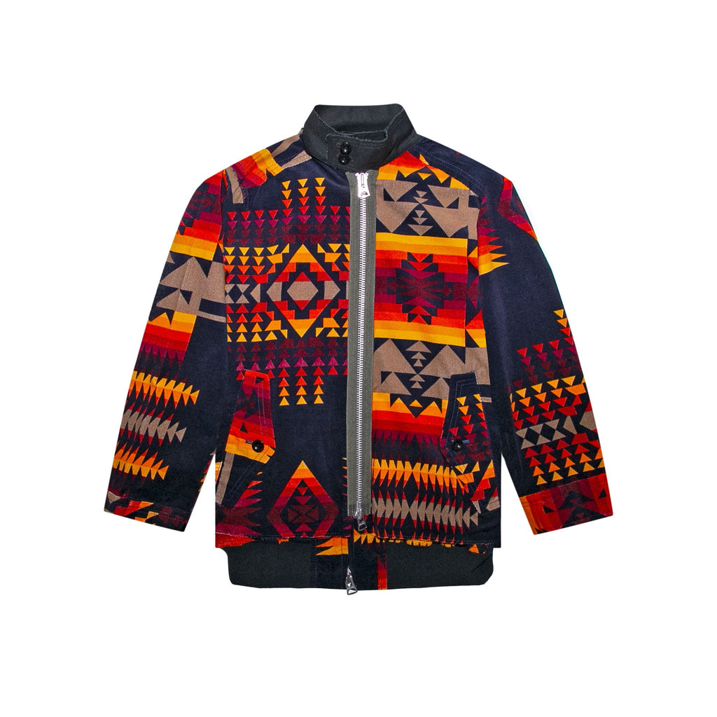 SACAI PENDLETON PRINT JACKET - NAVY (19-01880M )