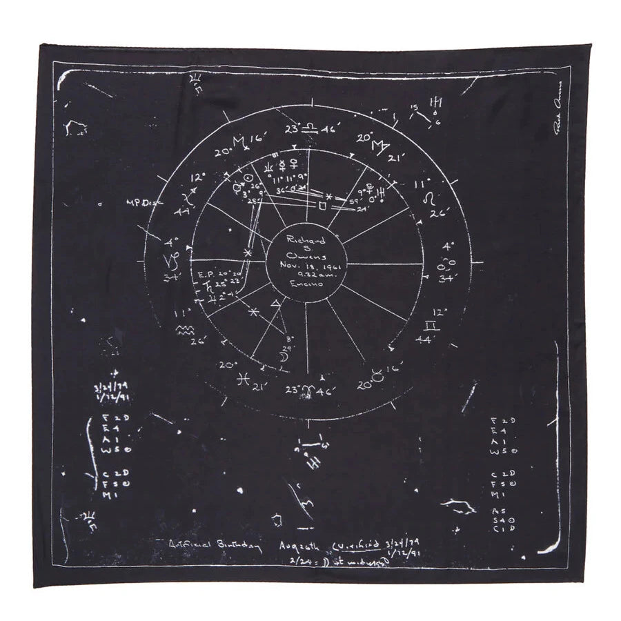 RICK OWENS PRINTED ASTRO SCARF  -  BLACK/MILK