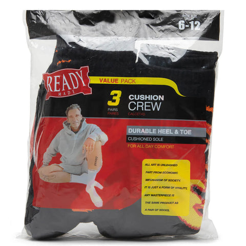 READYMADE 3-PACK - FIRE CREW SOCKS - BLACK