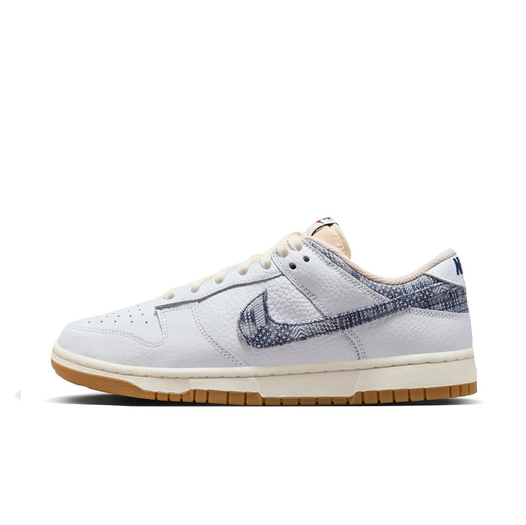 NIKE DUNK LOW  - WHITE/MIDNIGHT NAVY-GYM RED-SAIL