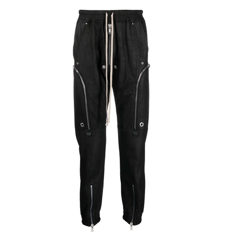 RICK OWENS BAUHAUS CARGO LEATHER PANT - BLACK