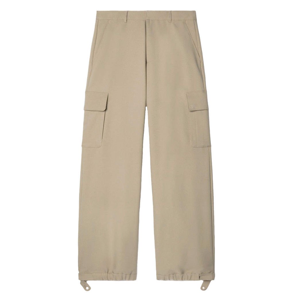 OFF—WHITE OW EMB DRILL CARGO PANT - BEIGE/BEIGE