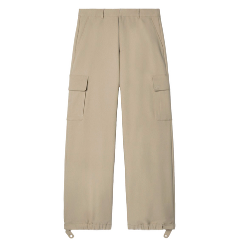 OFF—WHITE OW EMB DRILL CARGO PANT - BEIGE/BEIGE