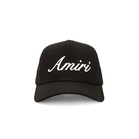 AMIRI SCRIPT TRUCKER HAT - BLACK