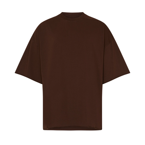 RICK OWENS TOMMY T KNIT T-SHIRT - BROWN
