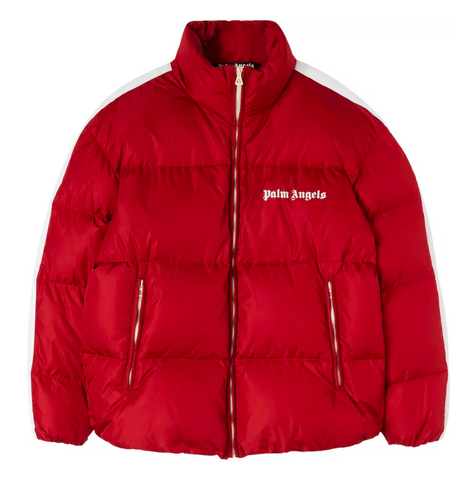 PALM ANGELS CLASSIC DOWN JACKET - RED/WHITE