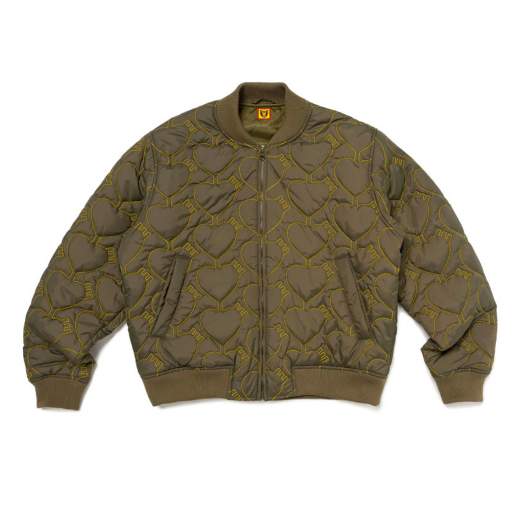 HUMAN MADE HEART QUILTING JACKET - OLIVE DRAB
