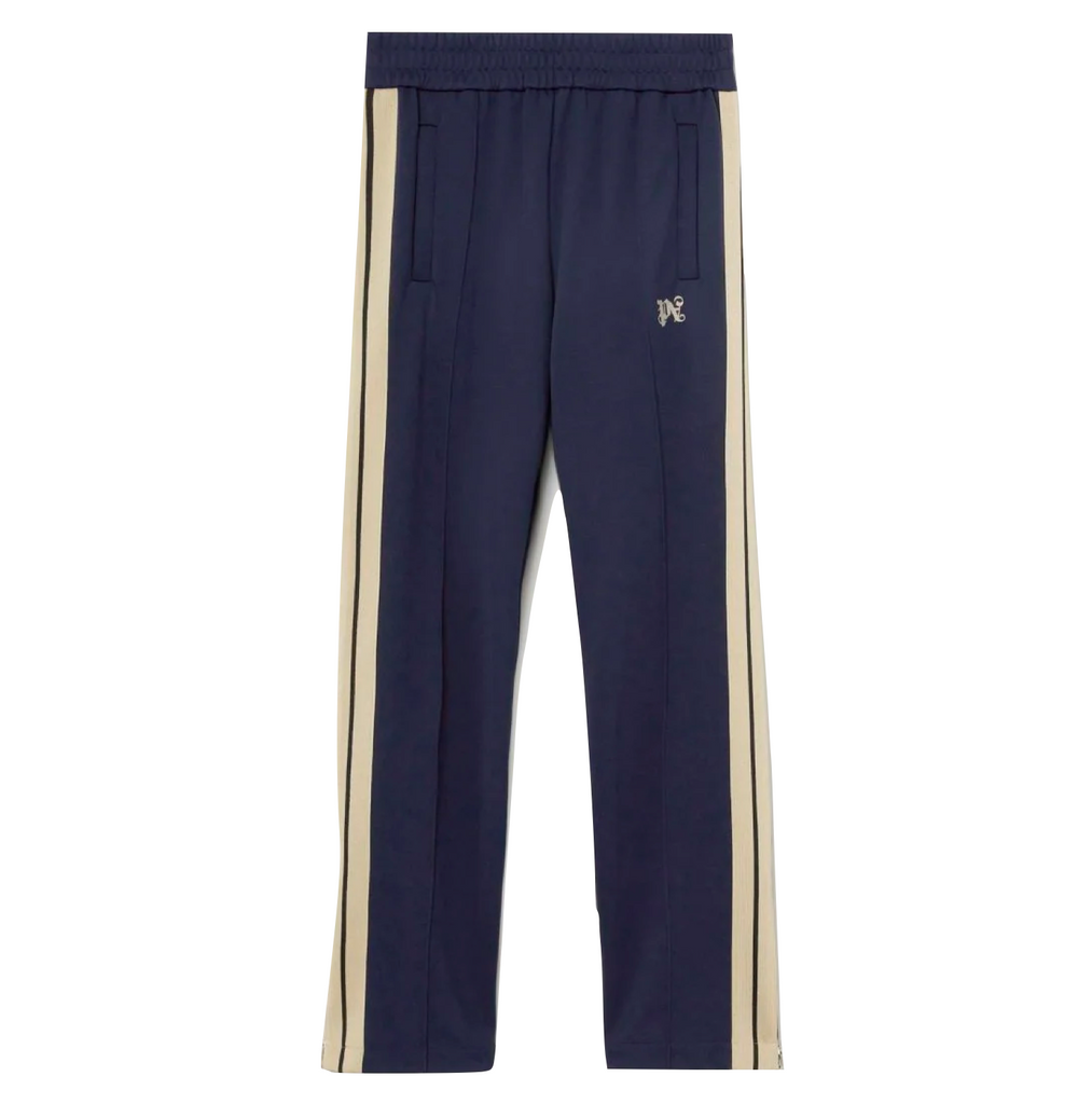 PALM ANGELS PA MONOGRAM CLASSIC TRACK PANTS - NAVY BLUE/ OFF WHITE