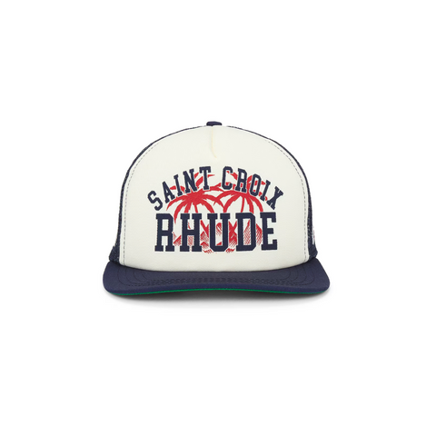 RHUDE SAINT CROIX TRUCKER HAT - NAVY/IVORY