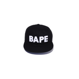 A BATHING APE BAPE PATCH SNAP BACK CAP  - BLACK