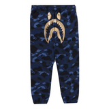 A BATHING APE COLOR CAMO SHARK SWEAT PANTS -  NAVY