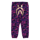 A BATHING APE COLOR CAMO SHARK SWEAT PANTS -  PURPLE