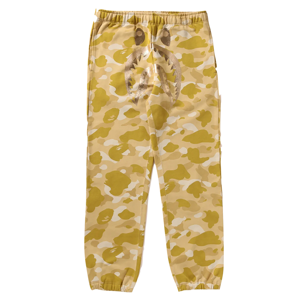 A BATHING APE COLOR CAMO SHARK SWEAT PANTS -  YELLOW