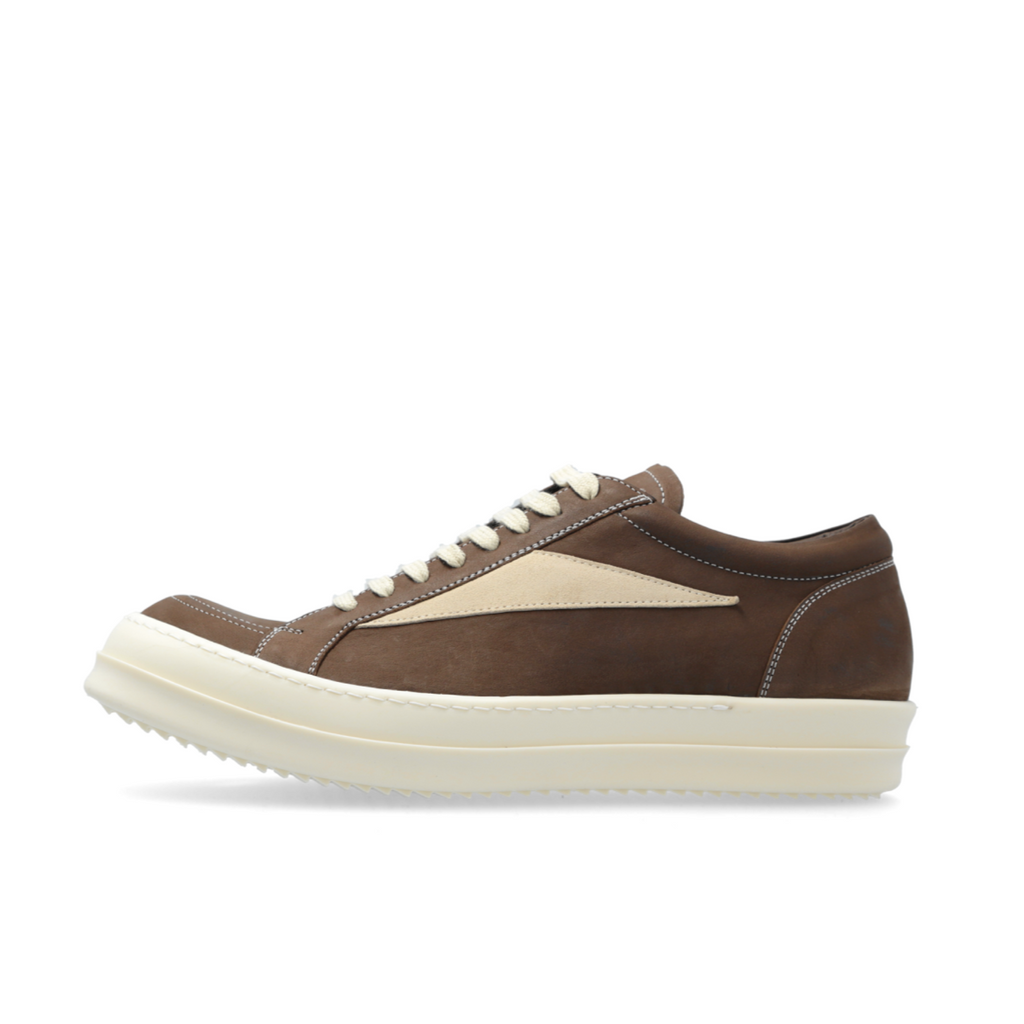 RICK OWENS VINTAGE SNEAKS LOW- FAWN/MILK/MILK (FW24)