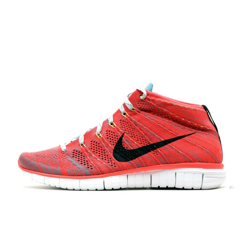 NIKE FREE FLYKNIT CHUKKA - BRIGHT CRIMSON/LIGHT ASH GREY