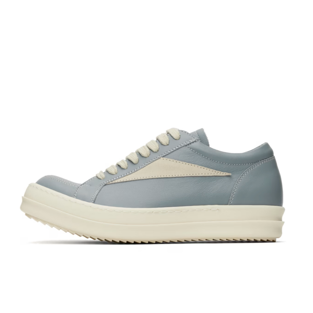 RICK OWENS VINTAGE SNEAKS LOW- PALE BLUE/MILK/MILK (FW24)