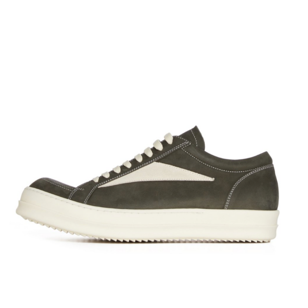 RICK OWENS VINTAGE SNEAKS LOW- FOREST BLUE/MILK/MILK (FW24)