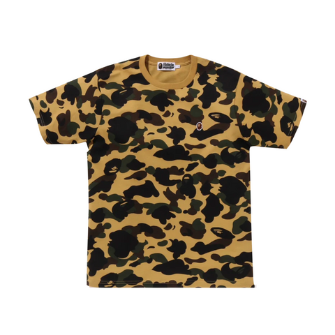 A BATHING APE 1ST CAMO ONE POINT TEE - YELLOW