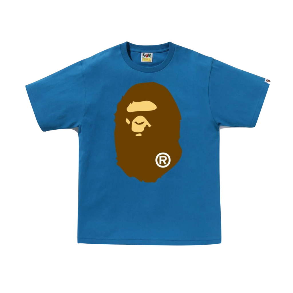 A BATHING APE BIG APE HEAD TEE - BLUE