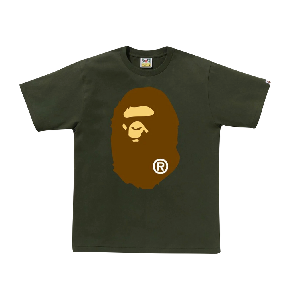 A BATHING APE BIG APE HEAD TEE - OLIVE DRAB