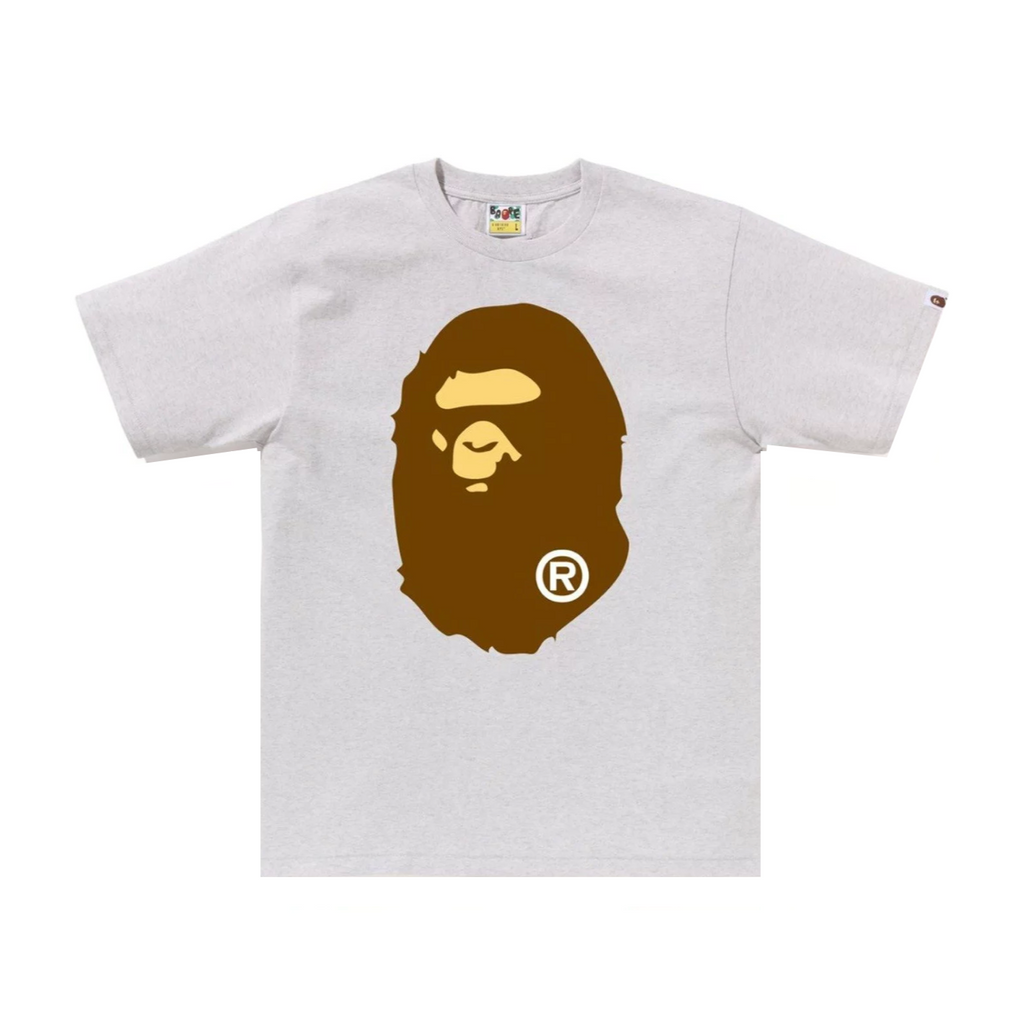 A BATHING APE BIG APE HEAD TEE - GRAY