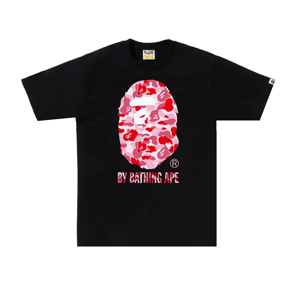 A BATHING APE ABC CAMO BY BATHING APE TEE - BLACK X PINK