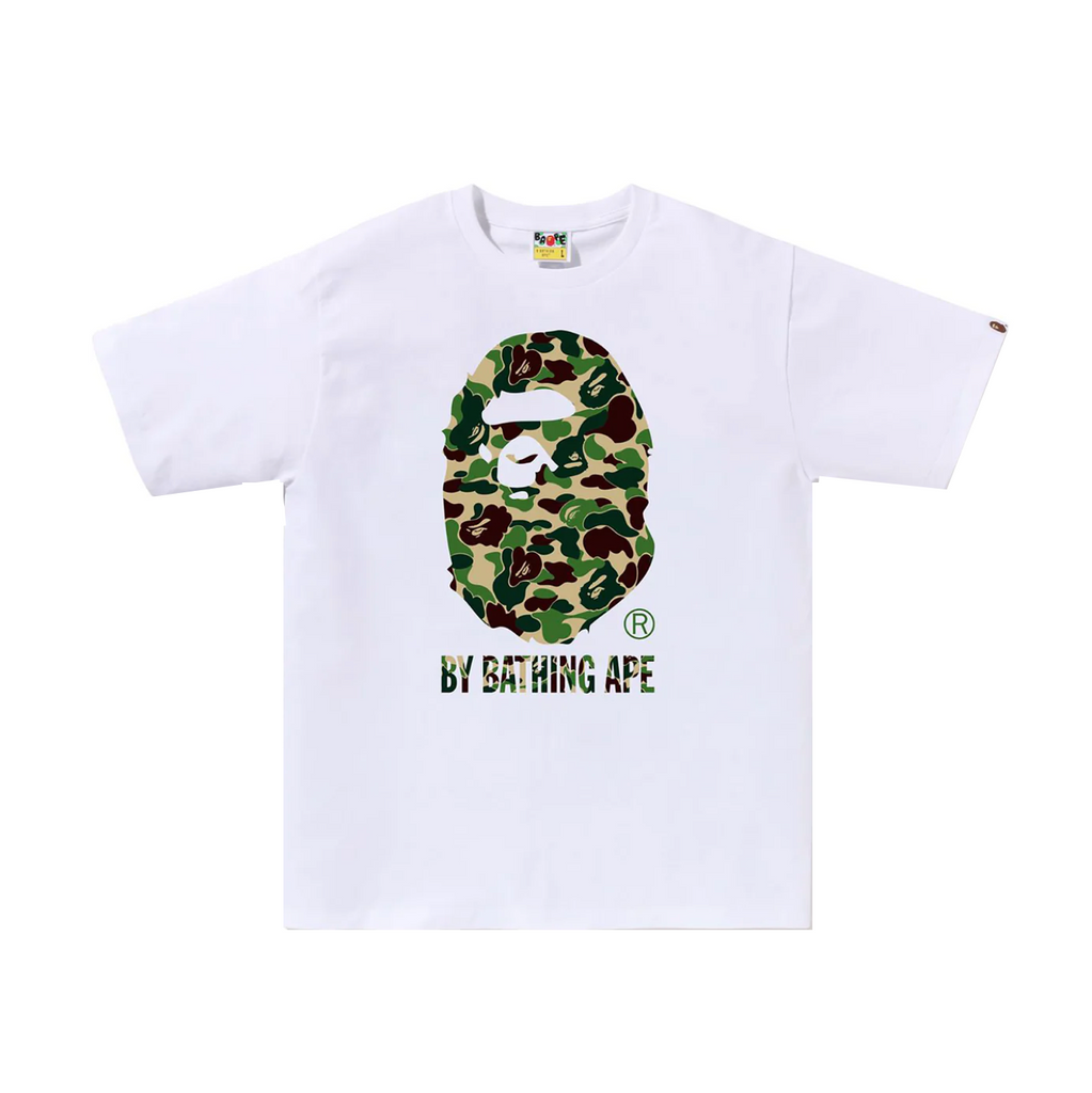 A BATHING APE ABC CAMO BY BATHING APE TEE - WHITE X GREEN