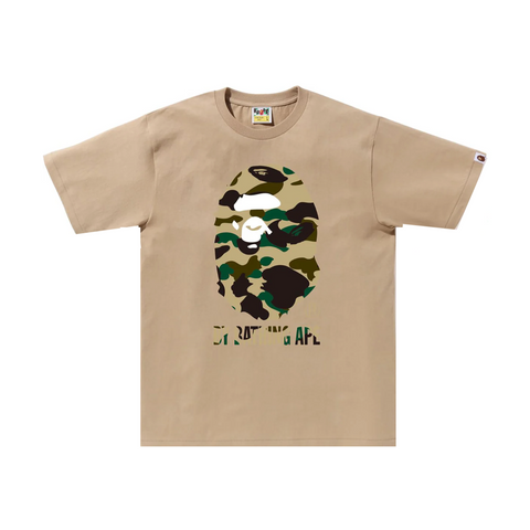 A BATHING APE 1ST CAMO BY BATHING APE TEE - BEIGE X YELLOW