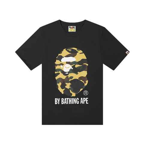 A BATHING APE 1ST CAMO BY BATHING APE TEE - BLACK X YELLOW