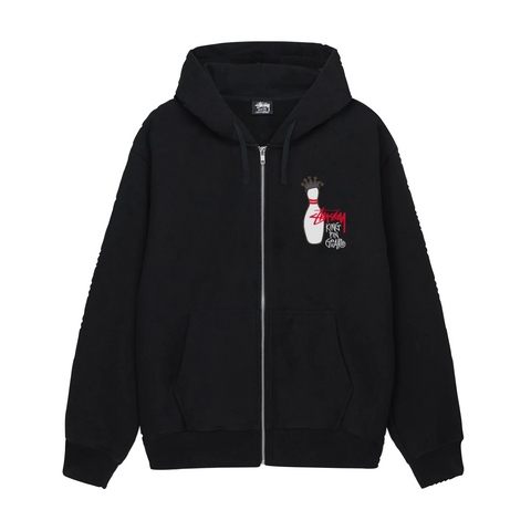 STÜSSY KINGPIN ZIP HOOD - BLACK