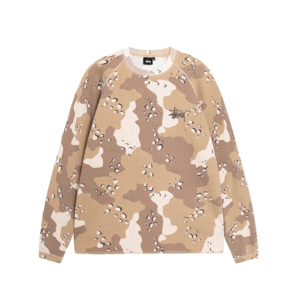 STÜSSY RAGLAN THERMAL BASIC STOCK - DESERT CAMO