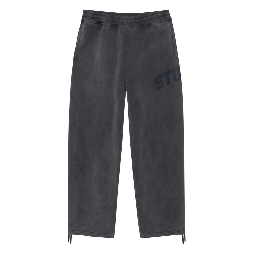 STÜSSY FADED GRAPHIC FLEECE PANT - WASHED BLACK