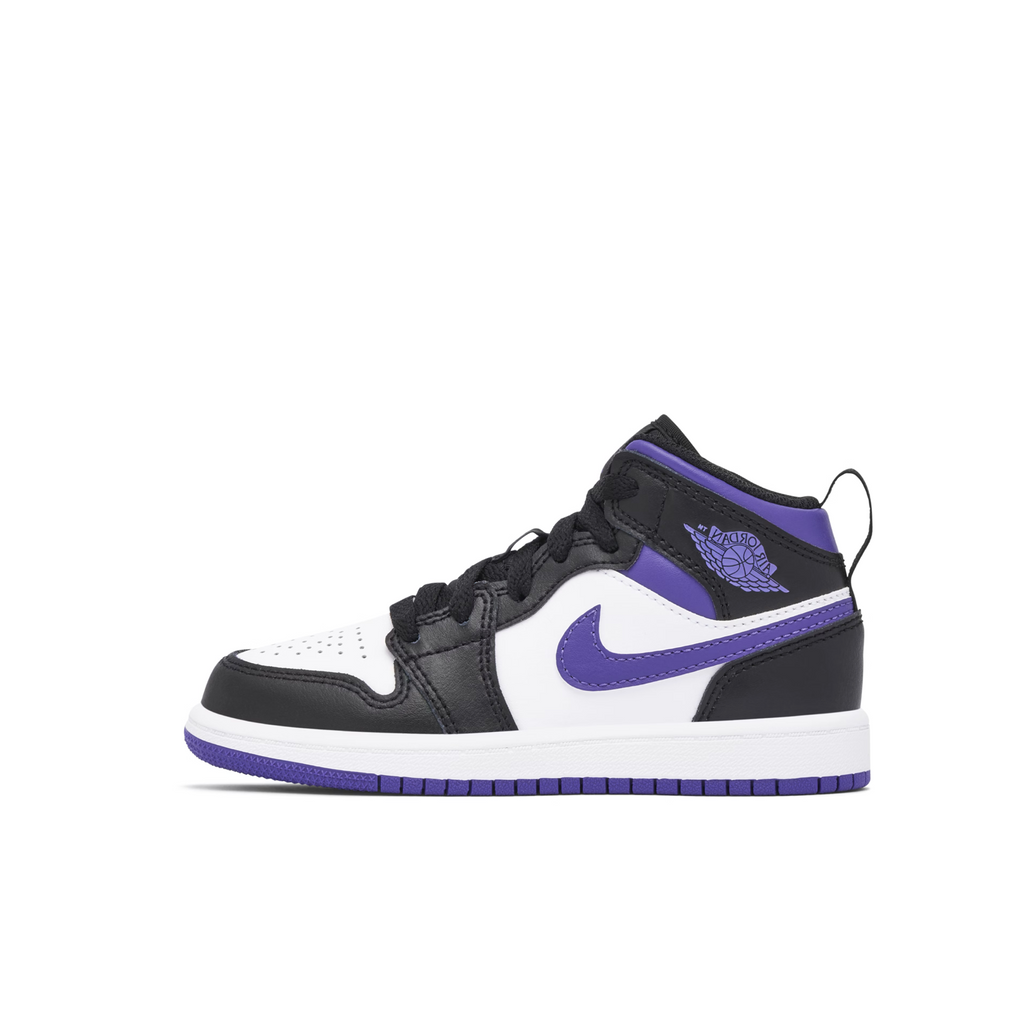 AIR JORDAN 1 MID PS - BLACK/DARK IRIS-WHITE