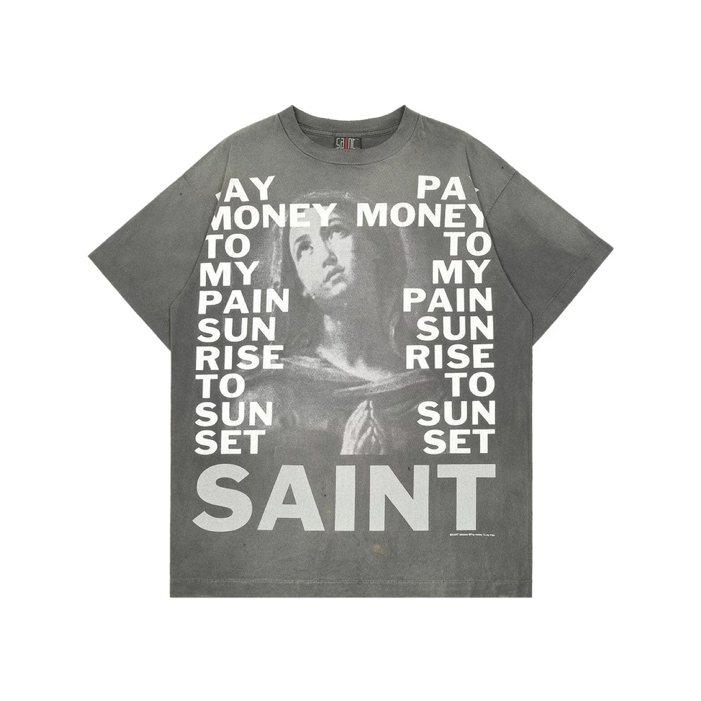 SAINT MICHAEL X PAY MONEY TO MY PAIN STAY REAL SS TEE - BLACK