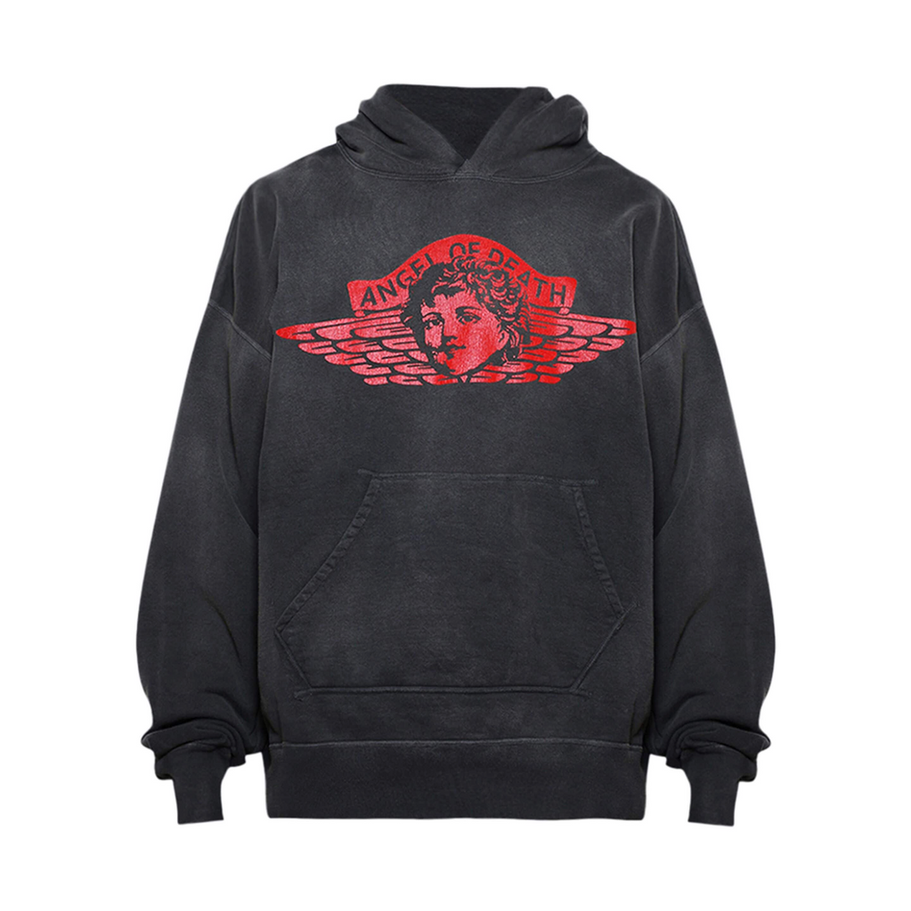 SAINT MICHAEL ANGEL HOODIE - BLACK