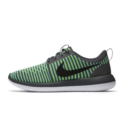 NIKE ROSHE TWO FLYKNIT - DARK GREY/GAMMA BLUE-VOLT