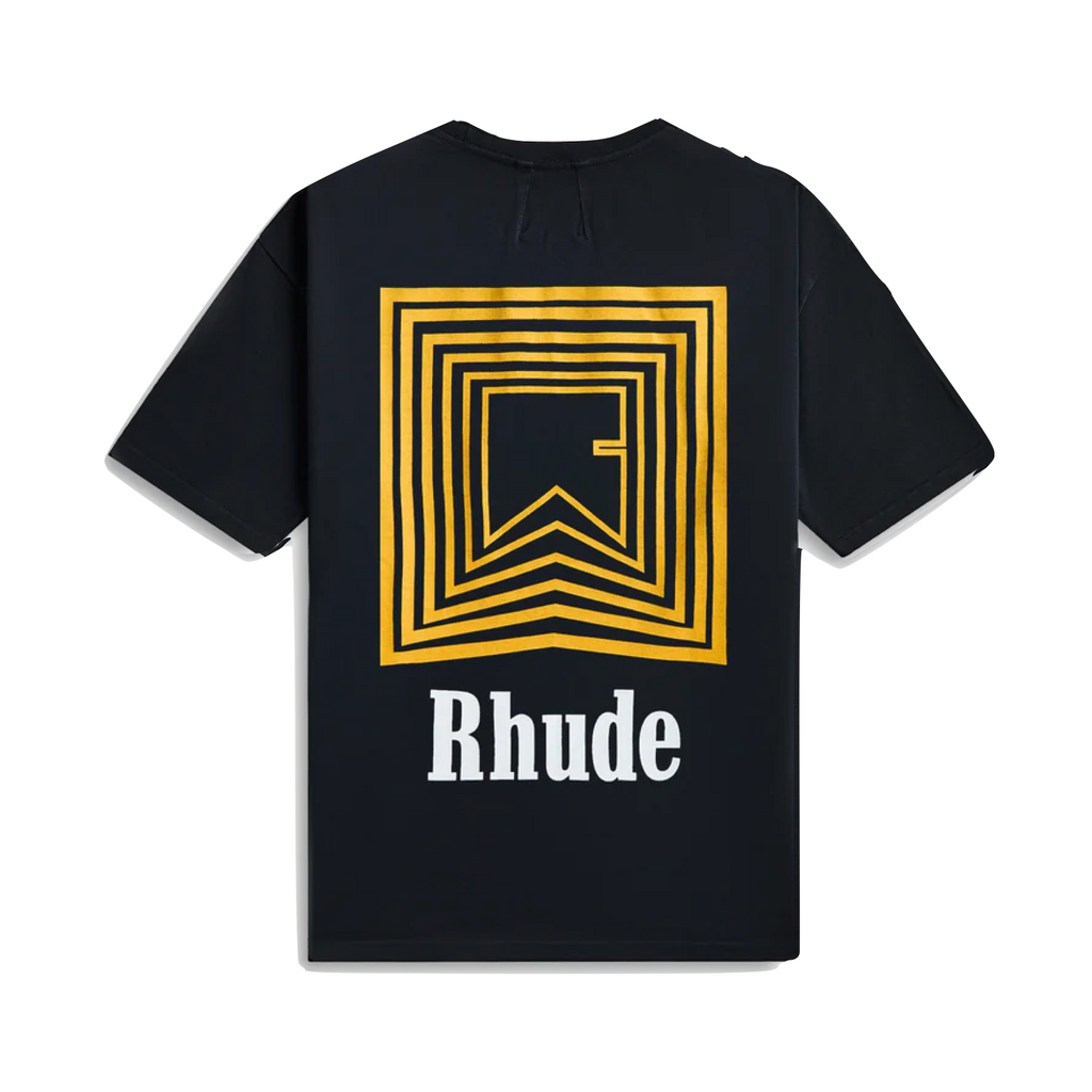 RHUDE CHEVRON LOGO REPEAT TEE - VTG BLACK