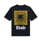 RHUDE CHEVRON LOGO REPEAT TEE - VTG BLACK