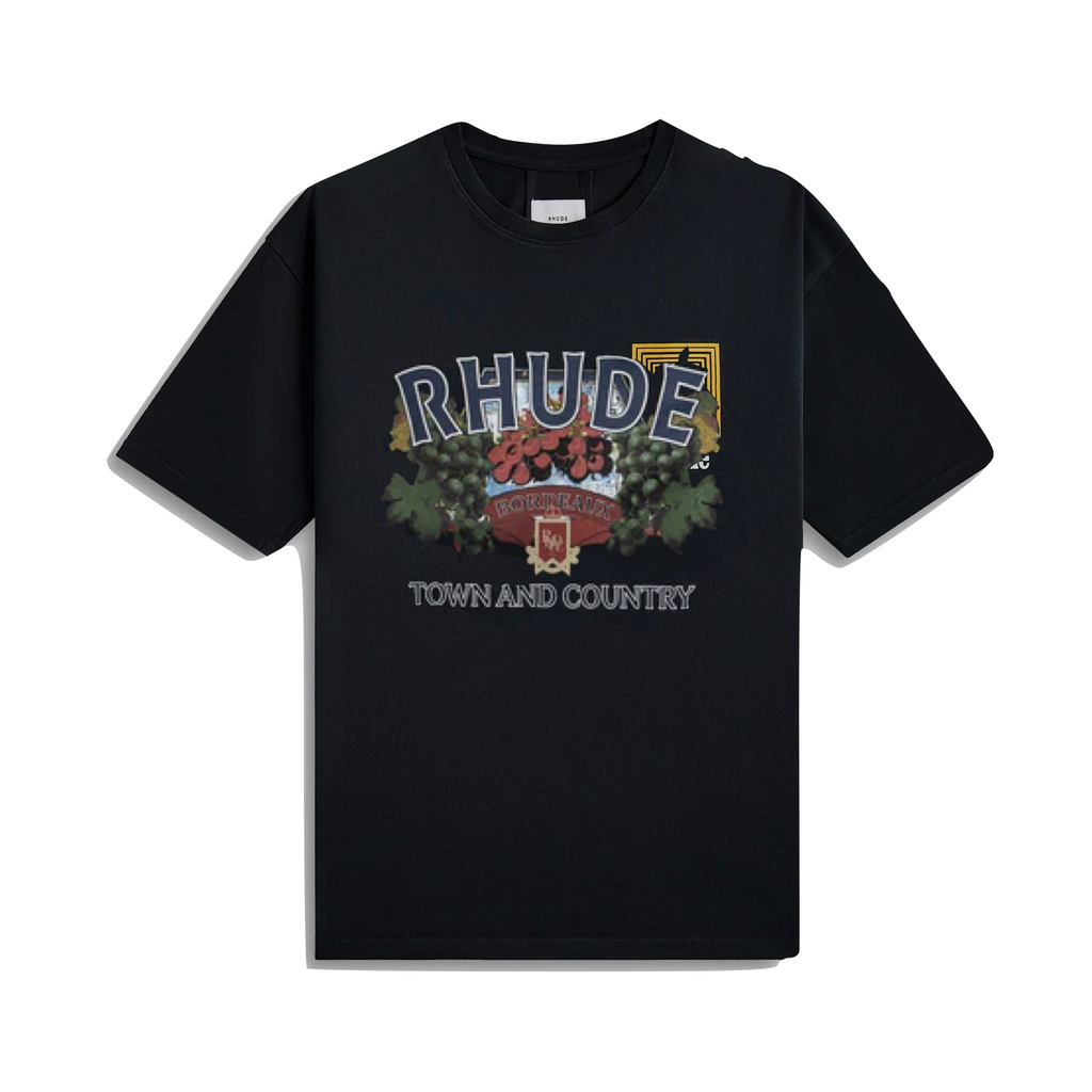 RHUDE TOWN AND COUNTRY TEE - VTG BLACK