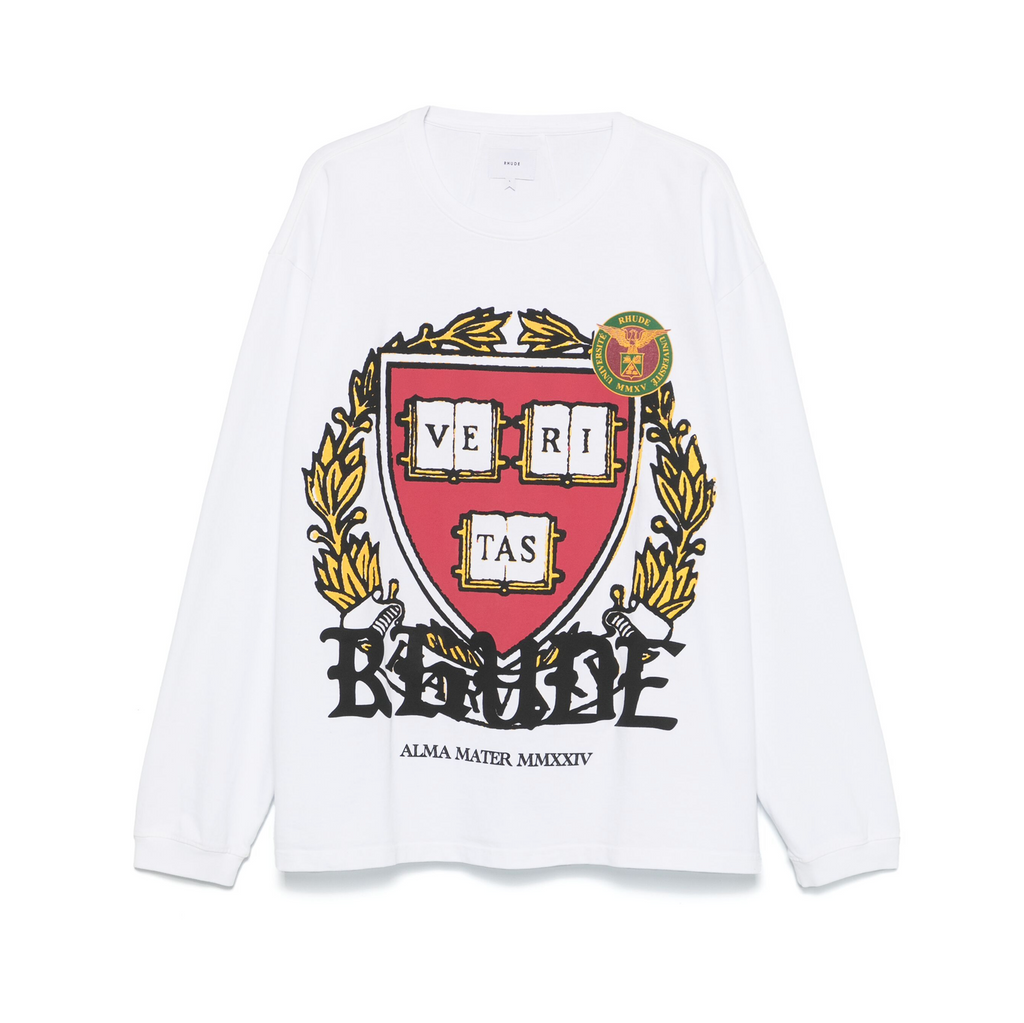 RHUDE VERITAS RHUDE L/S TEE - WHITE