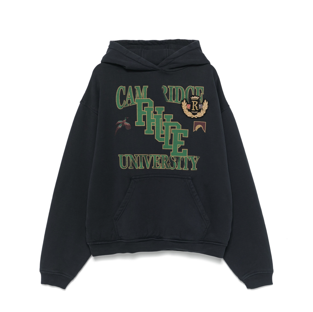 RHUDE RHUDE UNIVERSITY HOODIE VTG - BLACK