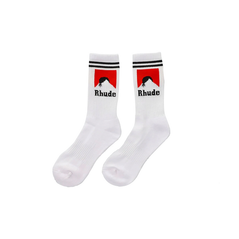 RHUDE MOONLIGHT SOCK - WHITE/RED/BLUE