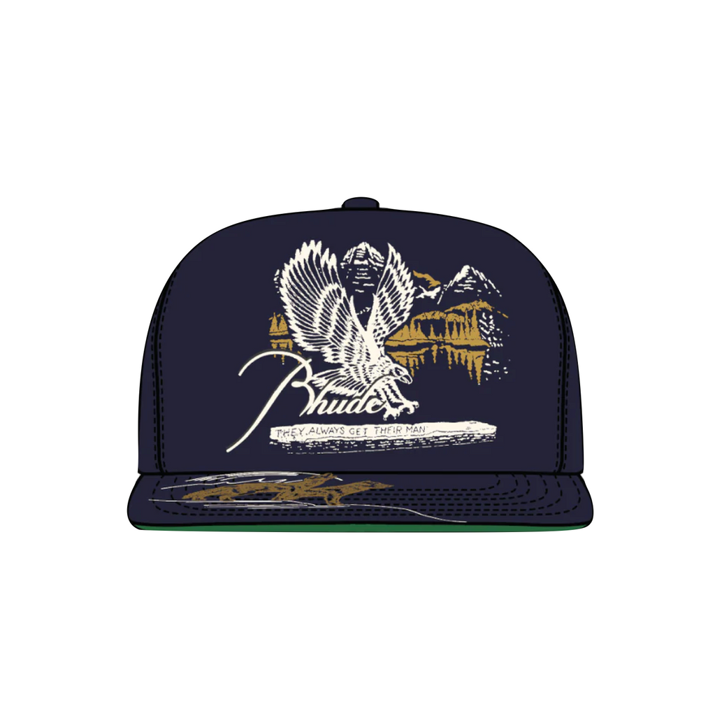 RHUDE EAGLES SOUVENIR STRUCTURE HAT - DARK BLUE