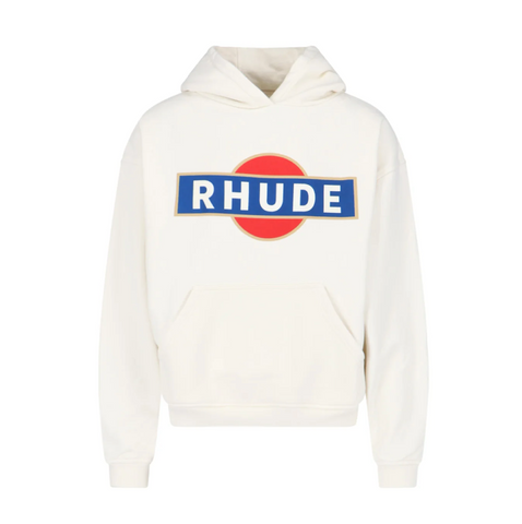 RHUDE VINTAGE RACER HOODIE - VTG WHITE