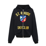 RHUDE ST. RHUDE ZIP-UP HOODIE - VTG BLACK