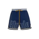 RHUDE BASKETBALL LOGO SWIM SHORT - BLUE/BLACK/WHITE