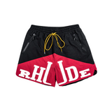 RHUDE YACHTING SHORT - BLACK/MAROON